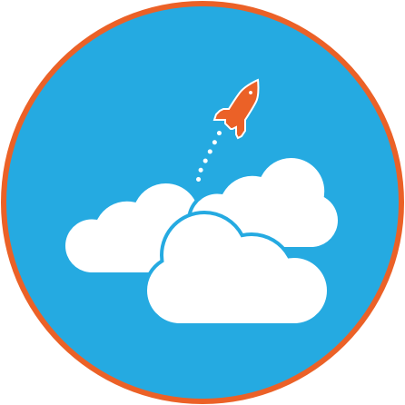 A rocket shooting through the clouds